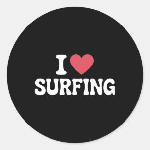 Surfing Art For Men Women Surfer Surfboard Lover S Classic Round Sticker