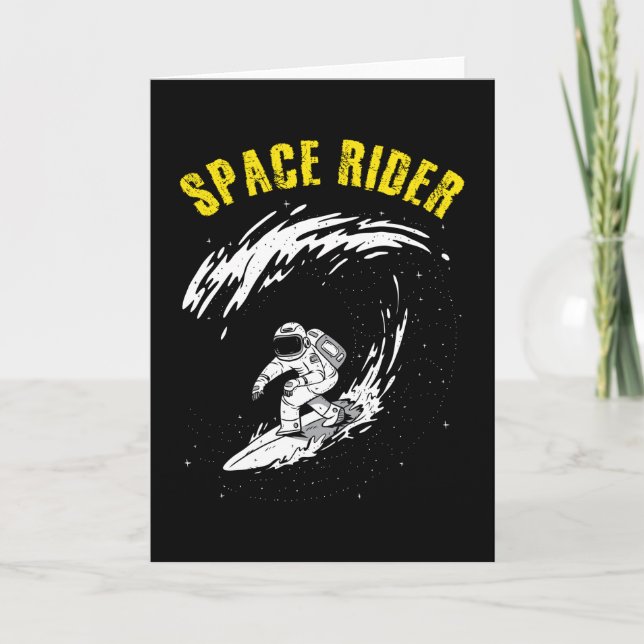 Surfing Astronaut Space Rider Card (Front)