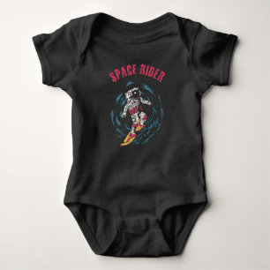 Surfing Astronaut Space Rider Surfer Baby Bodysuit