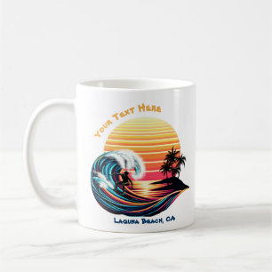 Surfing at Sunset Coffee Mug