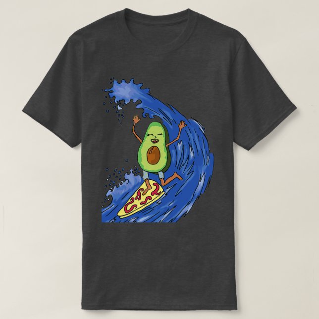 Surfing Avocado 2 T-Shirt (Design Front)