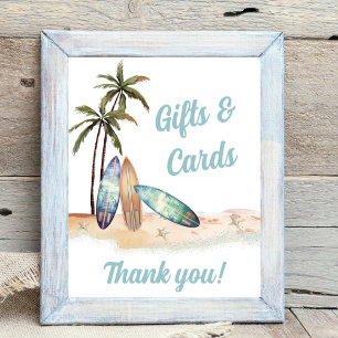 Surfing Baby Shower Gift Drop Off Sign