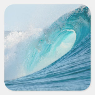 Surfing barrel wave breaking sticker