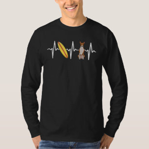 Surfing Basenji Heartbeat Dog T-Shirt