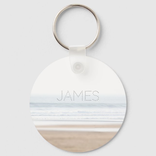 Surfing beach personalised key ring (Front)