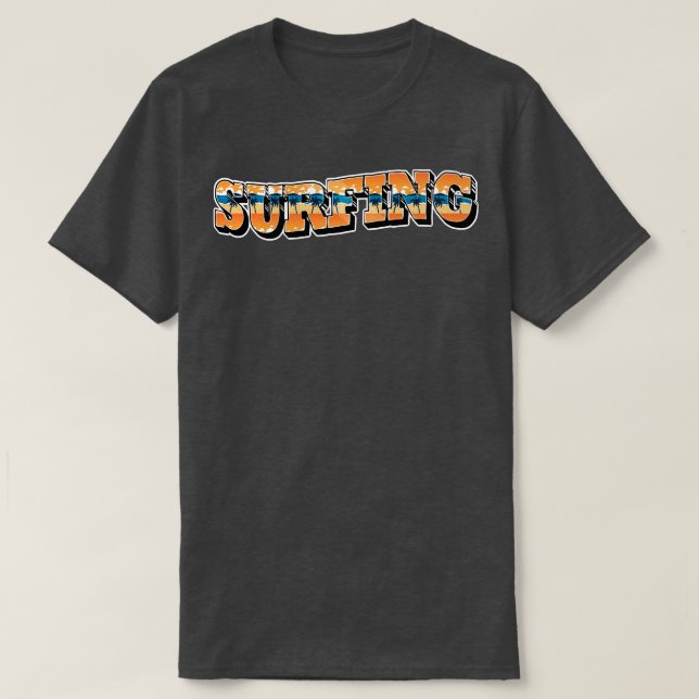 Surfing Beach Summer Typography T-Shirt (Design Front)