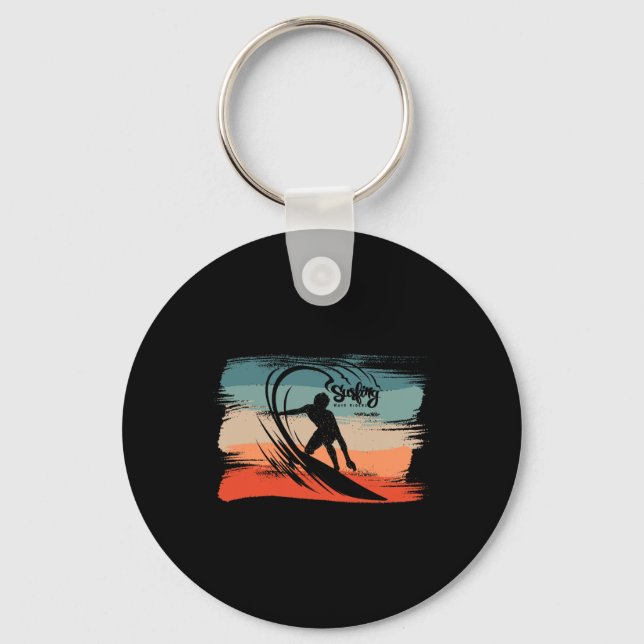 Surfing Beach Surfer Board Surf  Key Ring (Front)