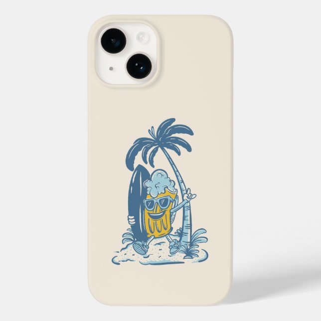 Surfing Beer in Summer Beach Case-Mate iPhone Case (Back)