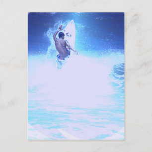 Surfing Big Waves Postcard