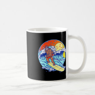 Surfing Bigfoot Funny Beach Sasquatch Surfer Waves Coffee Mug