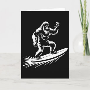 Surfing Bigfoot - Funny Hawaiian Sasquatch Surfer Card