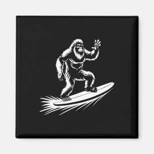 Surfing Bigfoot - Funny Hawaiian Sasquatch Surfer  Magnet