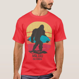 Surfing Bigfoot Malibu California T-Shirt