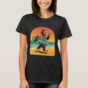 Surfing Bigfoot Wearing Shades And Hawaiian Vibes T-Shirt