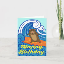 Surfing Birthday Card