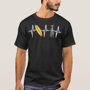 Surfing Blue Merle Dane Heartbeat Dog T-Shirt