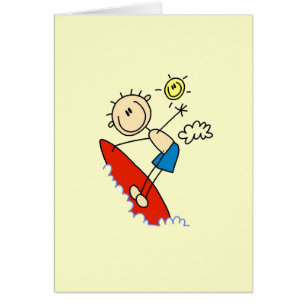 Surfing Boy Stick Figure