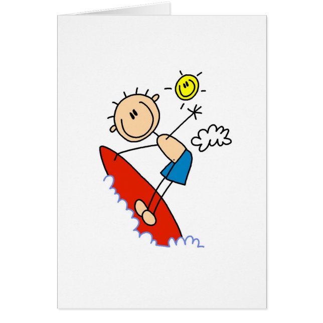 Surfing Boy Stick Figure (Front)