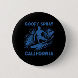 Surfing California Funny Goofy Foot Graphic Surfer 6 Cm Round Badge
