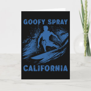 Surfing California Funny Goofy Foot Graphic Surfer Card