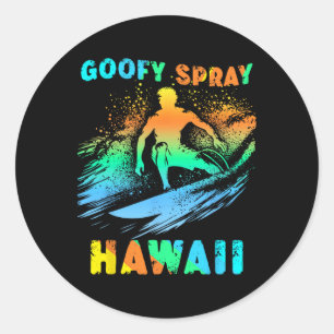 Surfing California Funny Goofy Foot Graphic Surfer Classic Round Sticker
