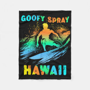 Surfing California Funny Goofy Foot Graphic Surfer Fleece Blanket