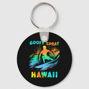 Surfing California Funny Goofy Foot Graphic Surfer Key Ring