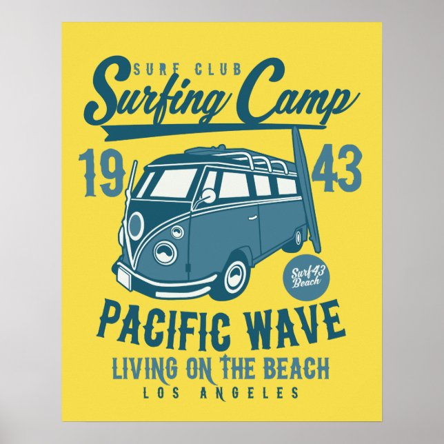 Surfing Camp Pacific Wave Poster (Front)