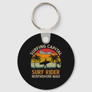 Surfing Capital Hawaii Surf Rider Northshore Maui Key Ring