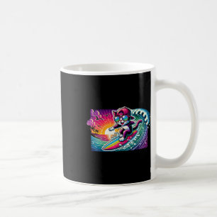 Surfing Cat Surfboard Fun Long Board Gift For Surf Coffee Mug