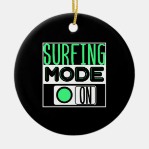 Surfing  ceramic ornament