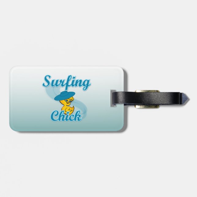 Surfing Chick #3 Luggage Tag (Back Horizontal)