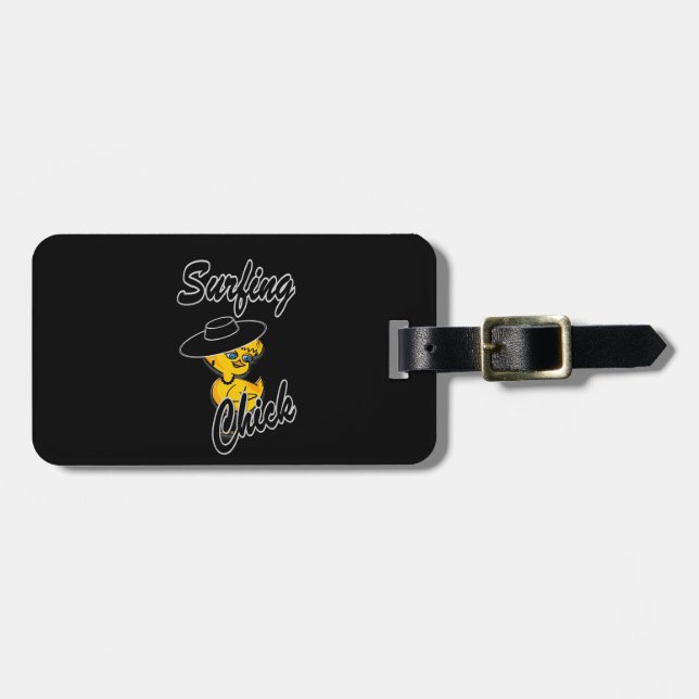 Surfing Chick #4 Luggage Tag (Front Horizontal)