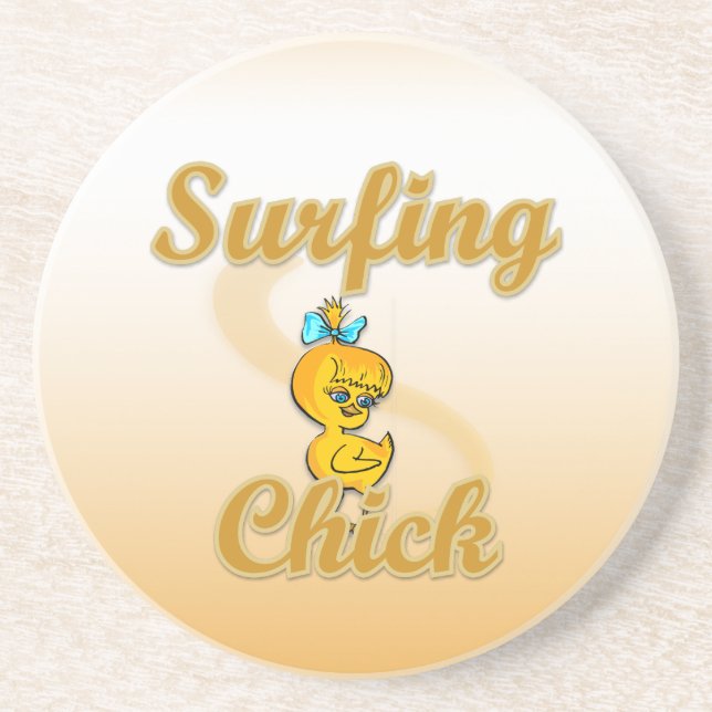 Surfing Chick Coaster (Front)