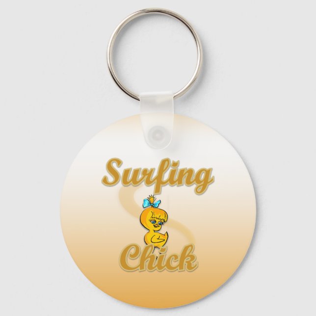 Surfing Chick Key Ring (Front)