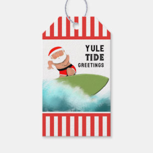 Surfing Christmas Gift Tags