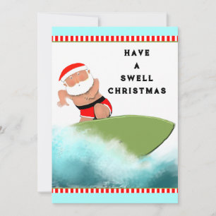 Surfing Christmas Holiday Card