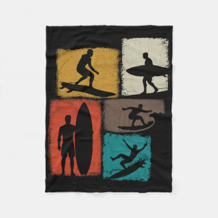 Surfing Collage Surfer Men Women Kids Coach Youth Fleece Blanket