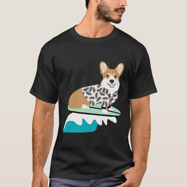 Surfing Corgi Essential T-Shirt (Front)