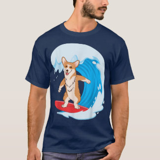 Surfing Corgi Gifts For Men, Women And Kids, Funny T-Shirt