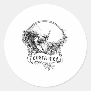 Surfing Costa Rica Vintage Retro Throwck Surfer Va Classic Round Sticker