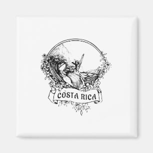Surfing Costa Rica Vintage Retro Throwck Surfer Va Magnet