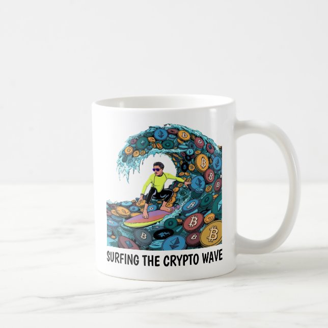 Surfing Crypto Coffee Mug (Right)