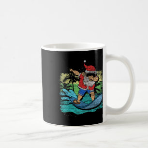 Surfing Dabbing Santa Claus Funny Tropical Christm Coffee Mug