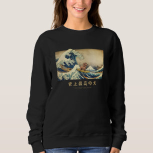 Surfing Dachshund Kanagawa Wave Japanese Dog Sweatshirt