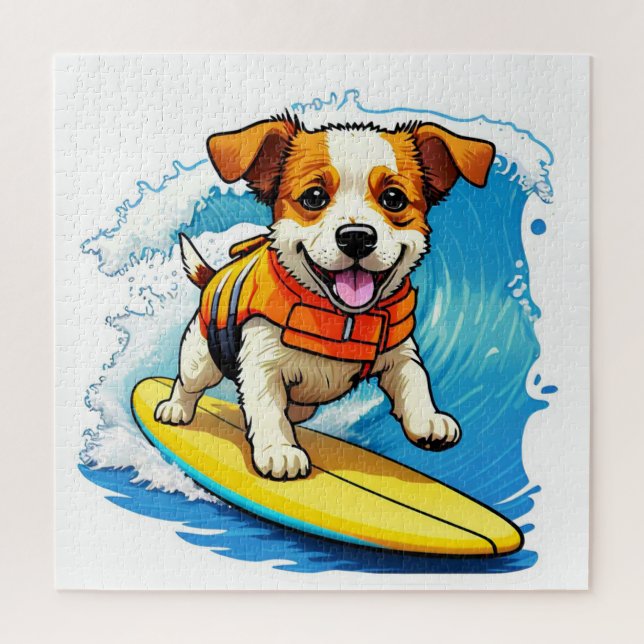 Surfing Dog Jigsaw Puzzle (Vertical)