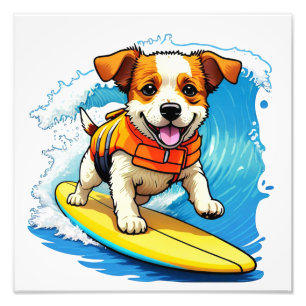 Surfing Dog Photo Print