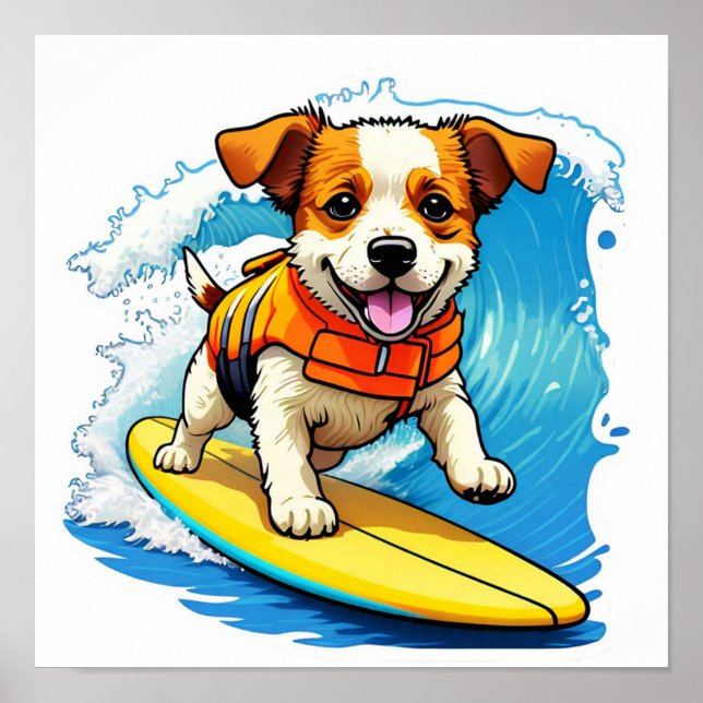 Surfing Dog Poster (Front)