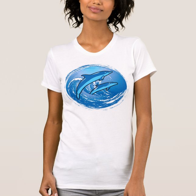 Surfing dolphins T-Shirt (Front)