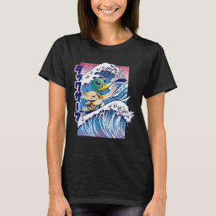 Surfing Duck Vaporwave Cool Retro Fun Weird Bizarr T-Shirt